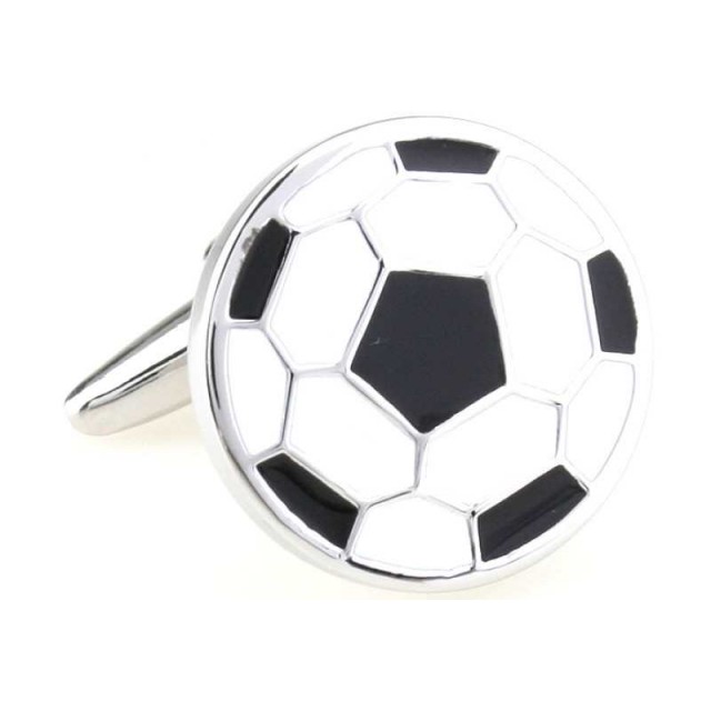 Butoni camasa argintii model minge fotbal